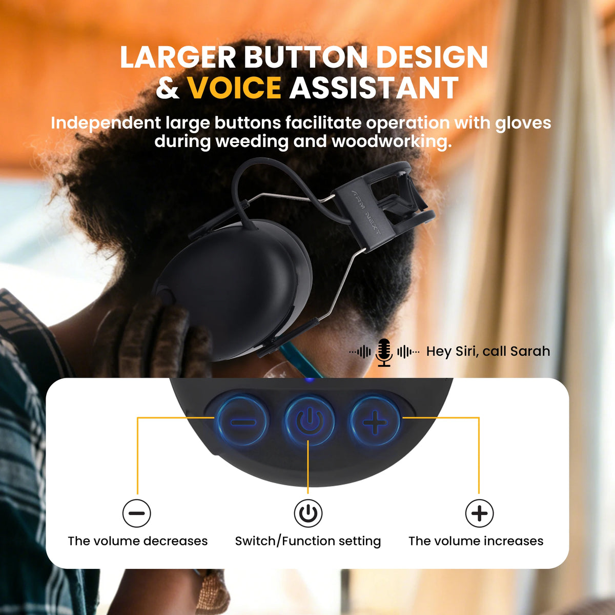 ARM NEXTBluetooth 6.0 Shooting Ear Protection Earmuff, Active Noise Canceling, Hearing Protection for Workshop,Shooting,Mowing