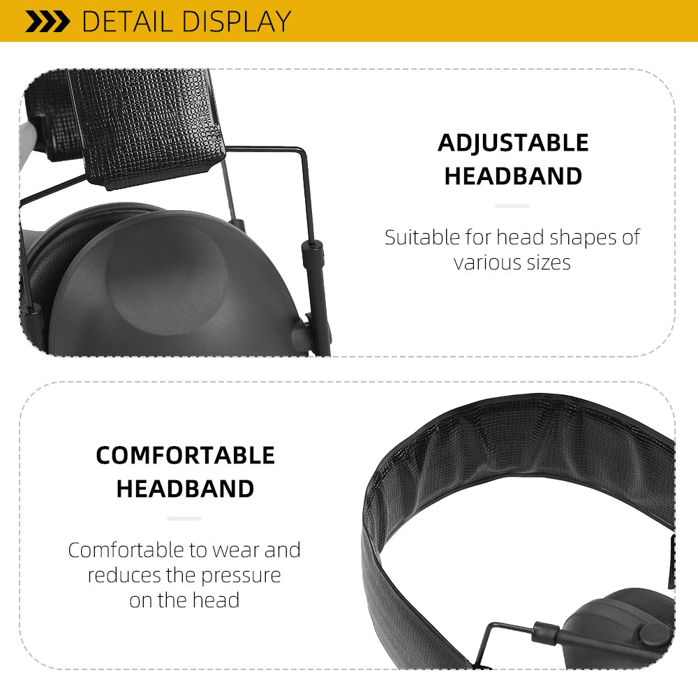 BOOIU Tactical Earmuffs Shooting Protection Hearing Earmuffs Adjustable Size Sleep Safety Noise-Proof Soundproof Headphones
