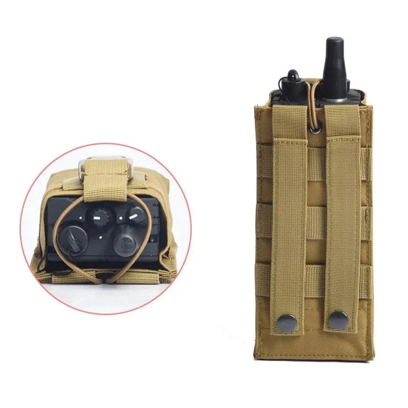 Portable Molle Walkie Talkie Bag Tactical Radio Holder Outdoor Nylon Water Bottle Pouch for Camping Hiking