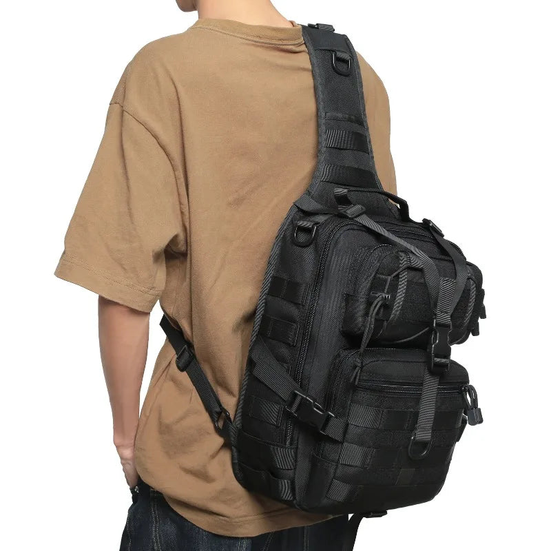 Tactical Satchel, Outdoor Shoulder Waterproof Camouflage Chest Bag, Military Fan Multi-functional Messenger Bag