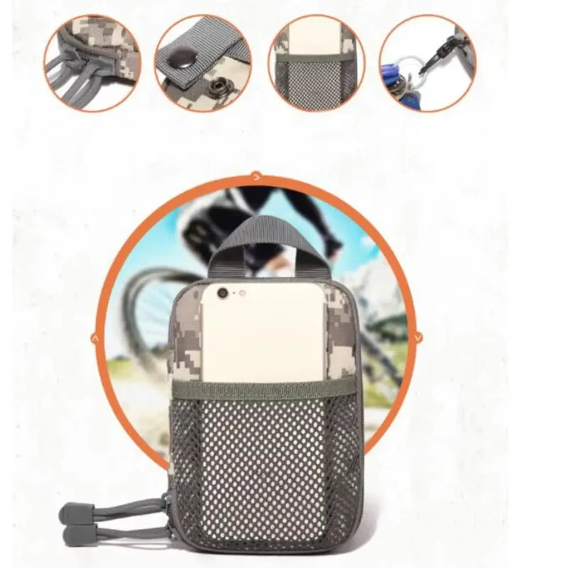 Outdoor Tactical First Aid Kit Small EMT Medical Bag MOLLE Accessory Hunting Camping Hiking CS Phone Bag (18X14X2CM)