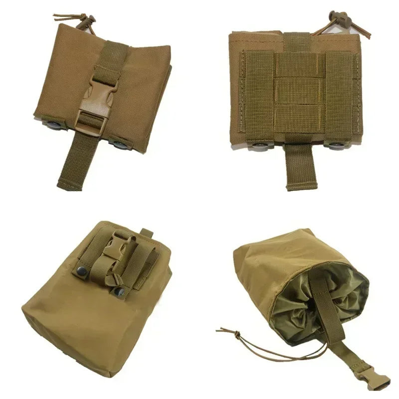 Tactical Molle Folding Dump Drop Magazine Pouch Outdoor Camping Hunting Accessories EDC Foldable Recovery Mag Holster Waist Bag