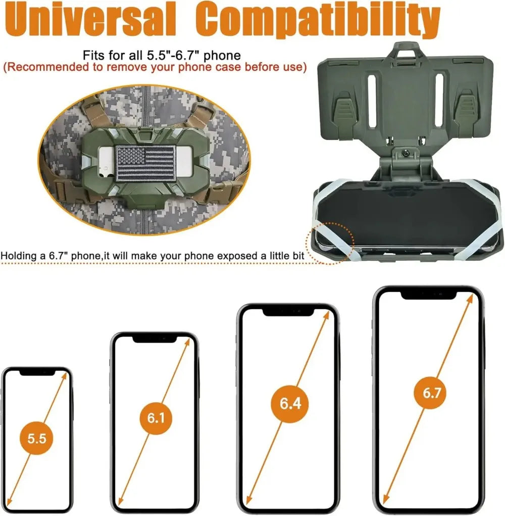 Tactical MOLLE Phone Holder, Folding Navigation Board, Cellphone Hold Gear, Airsoft Hunting Vest Accessories