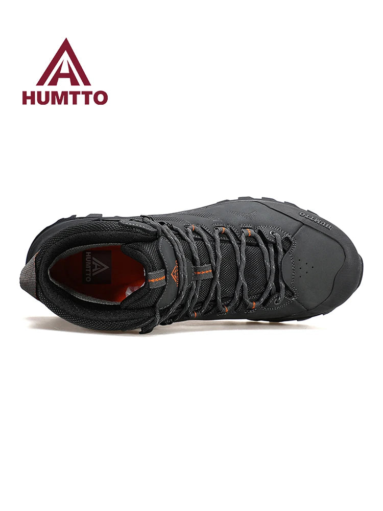 HUMTTO Hiking shoes Men's waterproof hunting Boots Tactical Desert Combat Ankle trekking Boots Male  warm cow Leather Sneakers