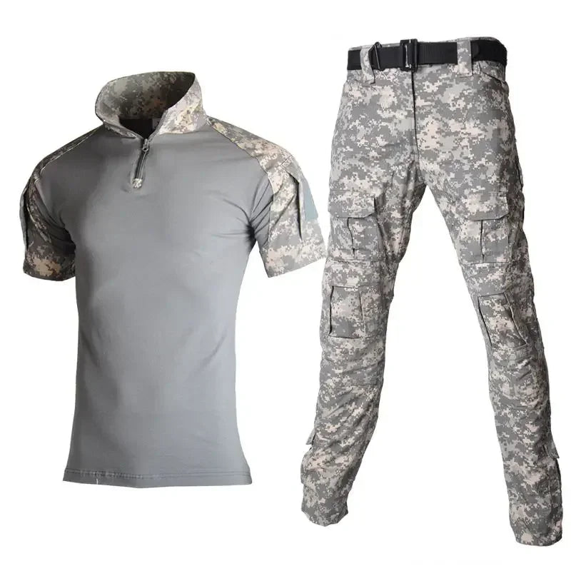 Summer Outdoor Camping Suits Tactical Shirt Men Frog Camouflage Uniform Pants Wear Multicam Sets Hiking Clothes No Pads