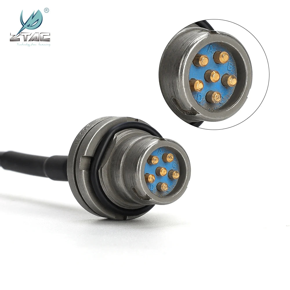 Z-TAC 6 Pin Socket Adapter Cable Compatible With Kenwood Baofeng Radio Tactical Headset Walkie Talkie PTT Connector Airsoft Gear