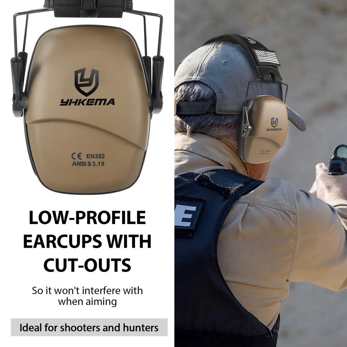 YHKEMA Passive Earmuffs Protect Hearing Safety NRR 25DB Noise Reduction and Sound Insulation Headphones With Case