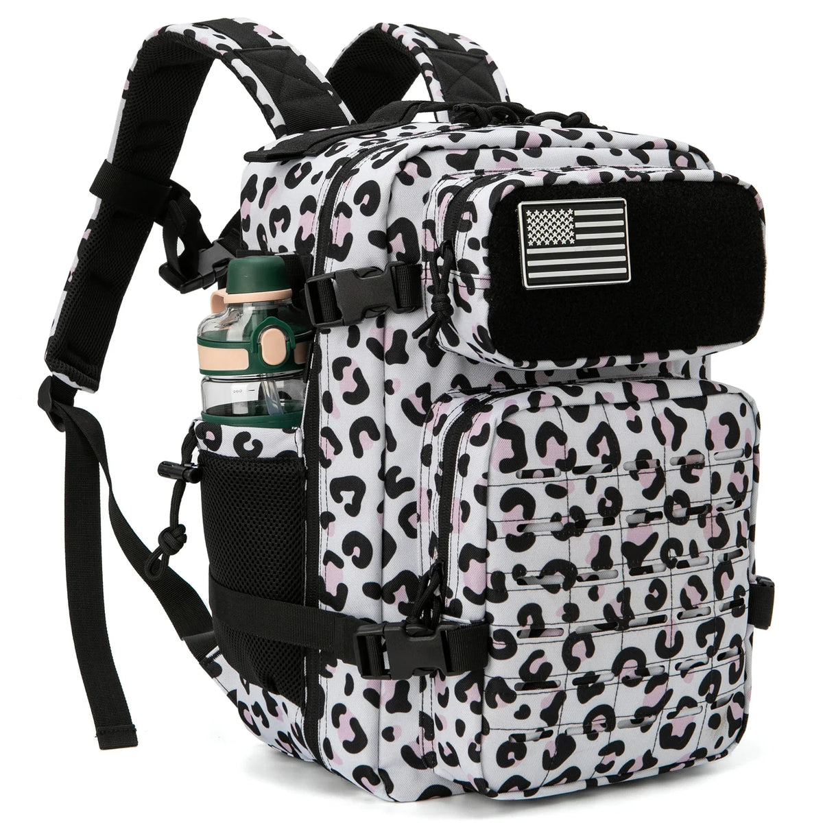 25/45L Women/Men Backpack for Tactical Laser Cut Molle Heavy Duty Backpack School Bag Gym Rucksack Treeking with Dual Cup Holder