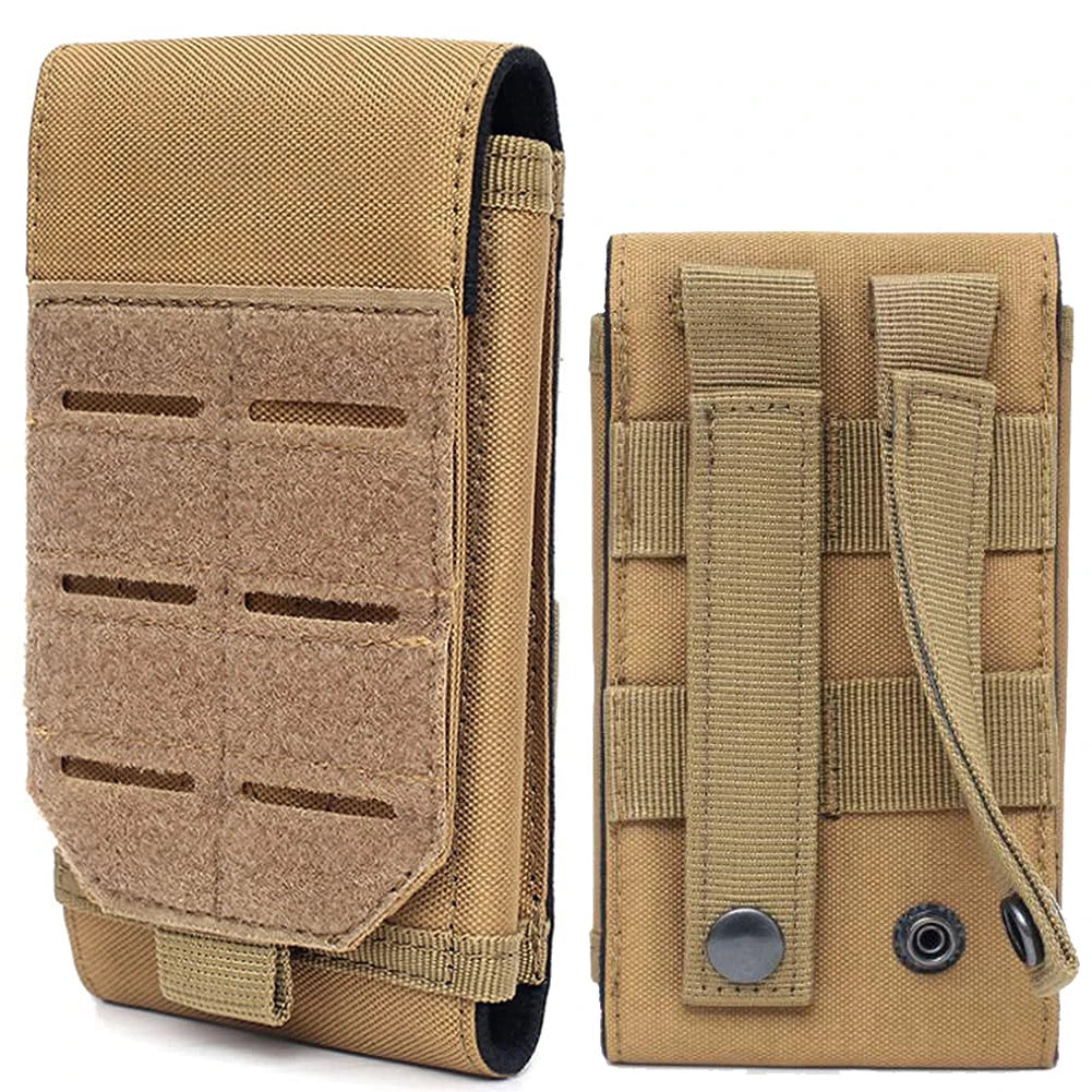 1000D Laser Cust Molle Phone Pouch Heavy Duty Waterproof Samll Tactical Cell Phone Holder Smartphone Cover for 4.7"-6.7" Phone