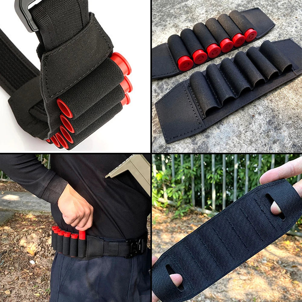 Tactical 500D Nylon 6 Round 12 Gauge Shotgun Ammo Belt Storage Bag Shotgun Shell Holder For 38MM Belts Hunting Accessories