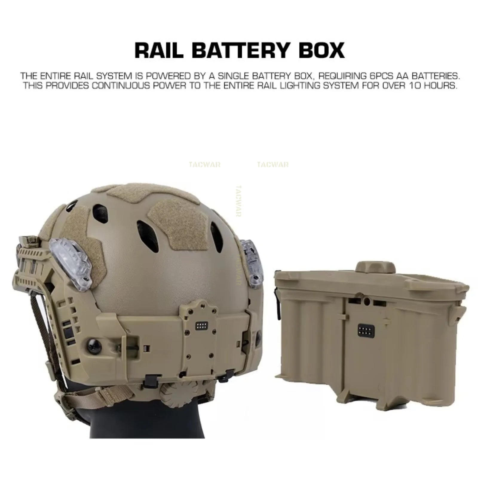 Modular ARC Rail SF Helmet Set with Modular ARC Rail Battery Box LED Light Signal Light Tactical Airsoft