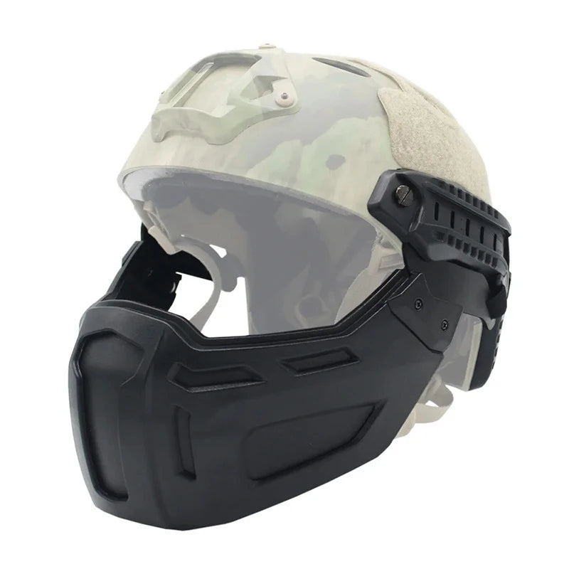Tactical Helmet Half Face Rail Mounted Airsoft Protective Detachable Rail
