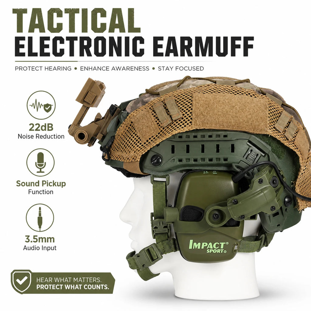 New Generation HL Helmet VersionTactical Electronic Shooting Earmuff Anti-noise Headphone NRR23dB