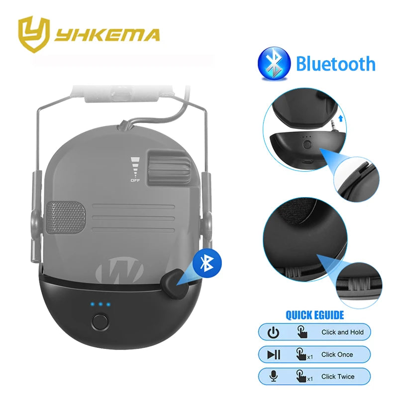 WK Bluetooth Adapter Design series Shooting Earmuffs Convert Wire Headphone to Wireless One for Hunting