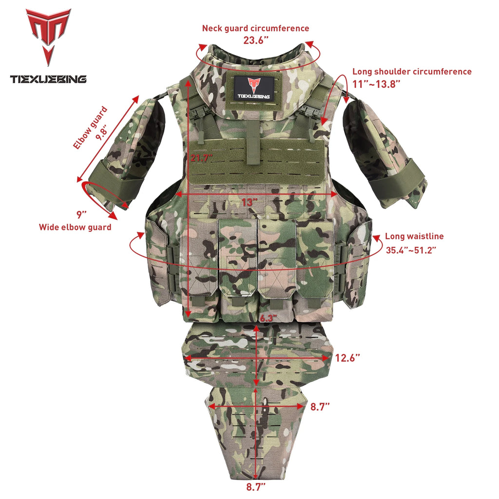 Tiexuebing 1000D Waterproof Wear-Resistant Outdoor Multi-Functional Laser Molle Module Full-Defense Tactical Vest