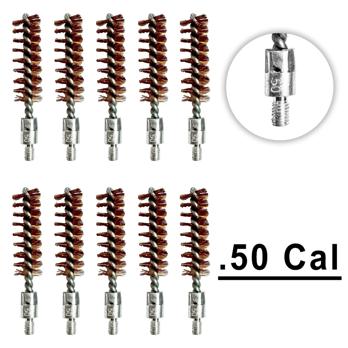 10 Pack Bronze Bore Brush 12GA .17Cal .22Cal 9mm Cleaning Brush for Pistol Rifle Cleaning Kit Thread 5-40 8-32 5/16-27