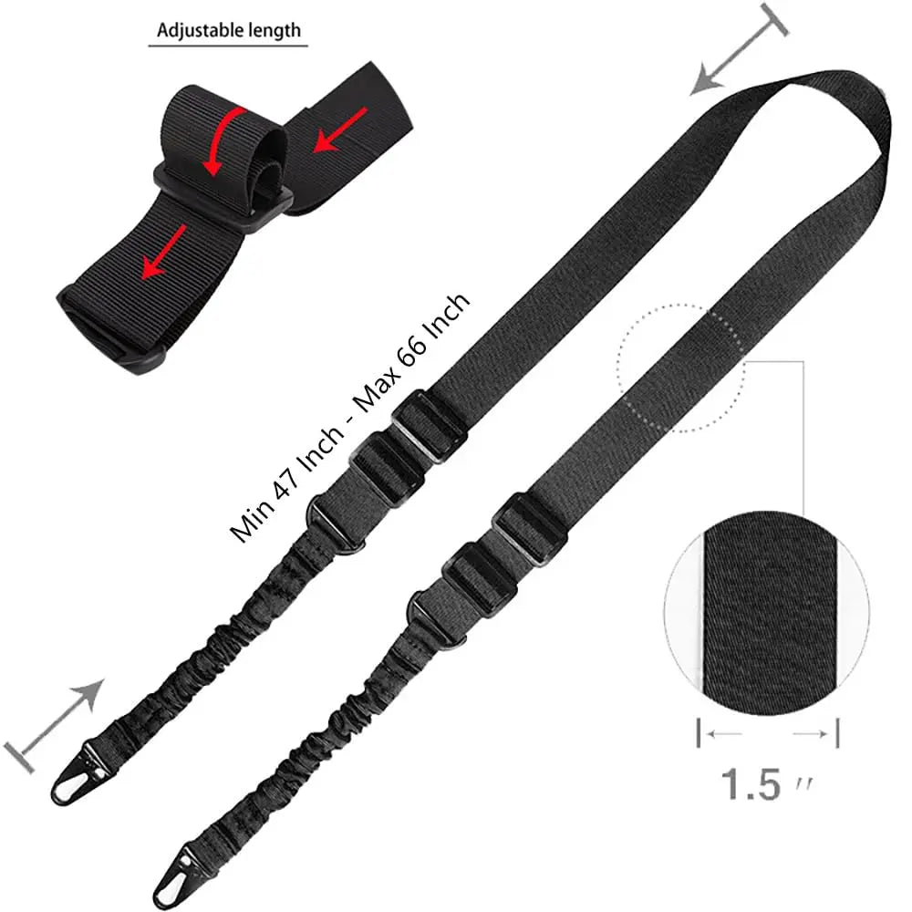 Tactical Two Point Sling-2 Picatinny QD Sling Swivel Mounts Adjustable Shoulder Strap for Rifles-Quick Release and Mounting Base