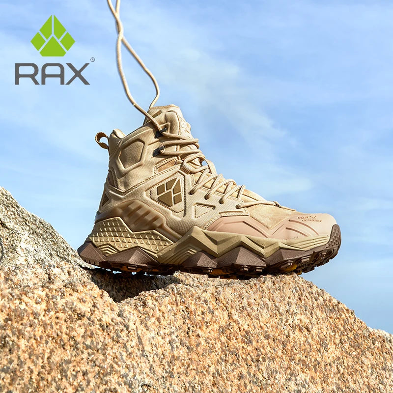 RAX Hiking Boots Men Waterproof Winter Snow Boots  Lightweight Trekking Shoes Warm Outdoor Sneakers Mountain Boots Men