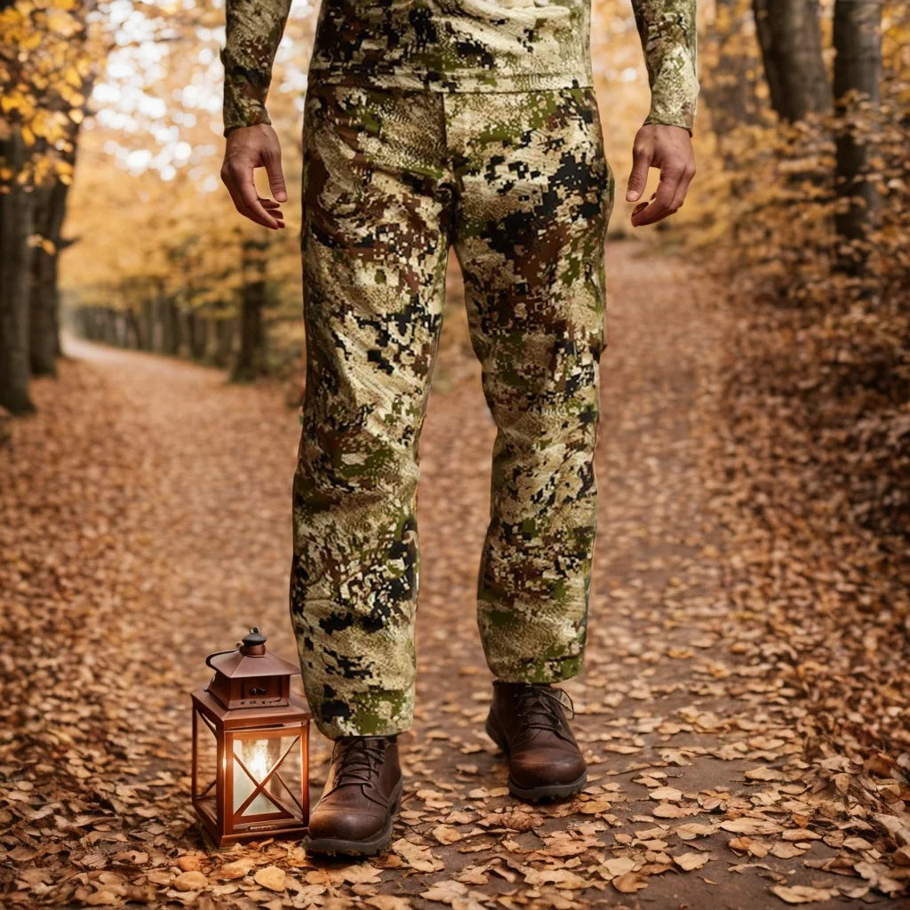 Ainfad Men's Camouflage Outdoor Hunting Fishing Pants Windproof Rainproof Dew Point Rain Pants for Men