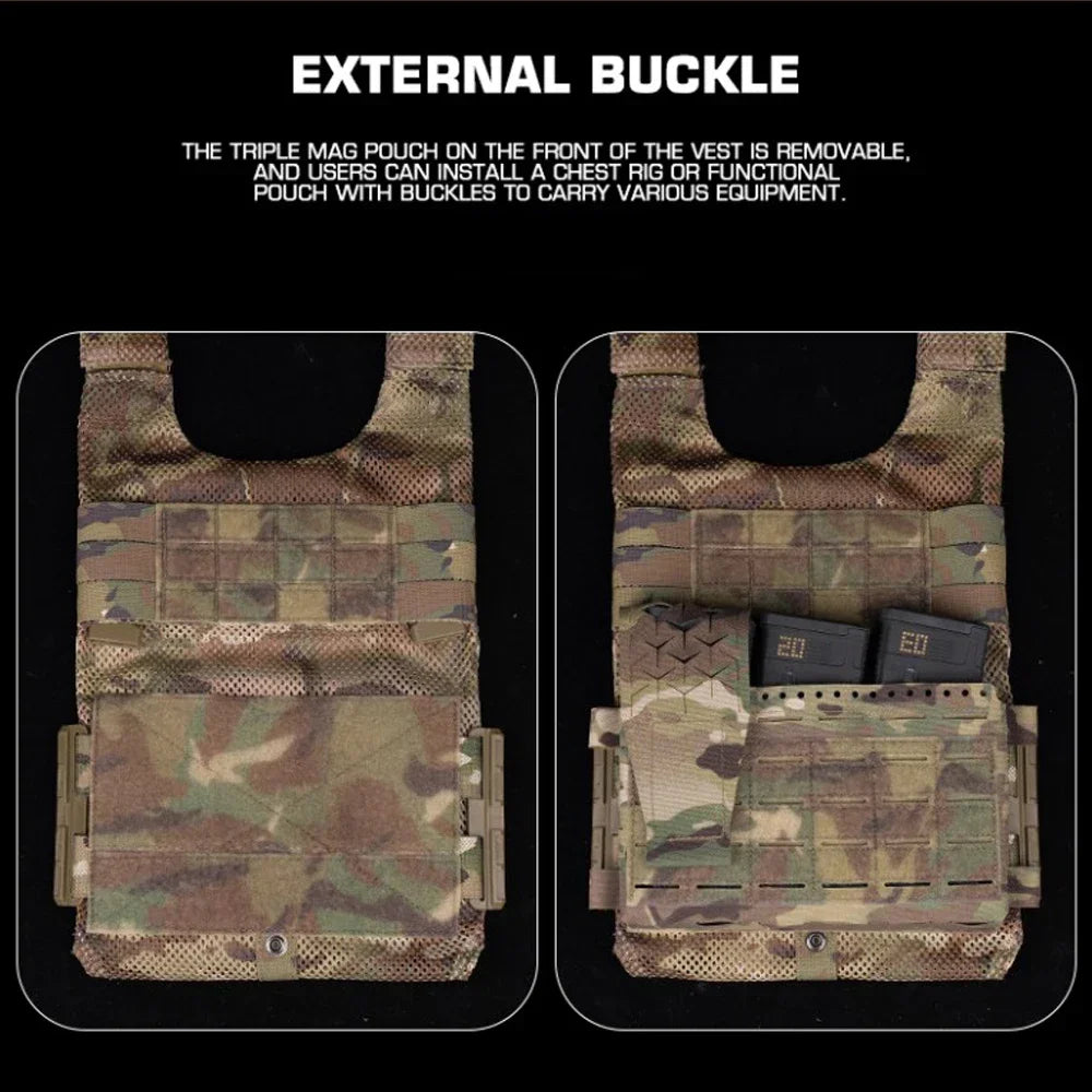 LV119 Tactical Vest Plate Carrier Set OTB Maritime Version Lightweight Airsoft Hunting Vest with Underbelly Bag Triple Mag Pouch