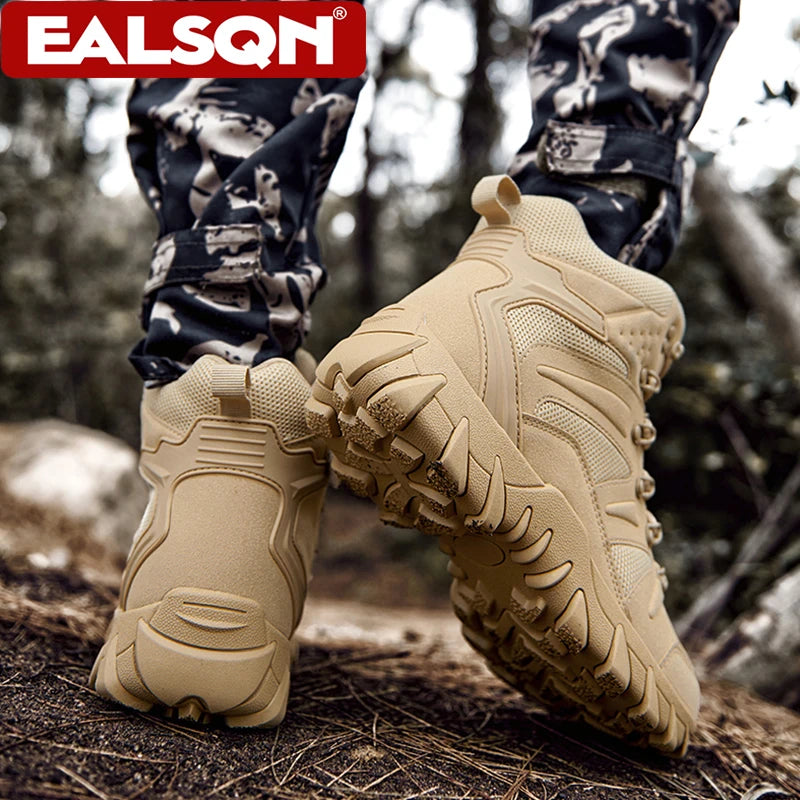 New Tactical Training Boots for Men’s Outdoor Hiking Non-slip Anti-wear Fishing Hunting Sneakers Size 39-46