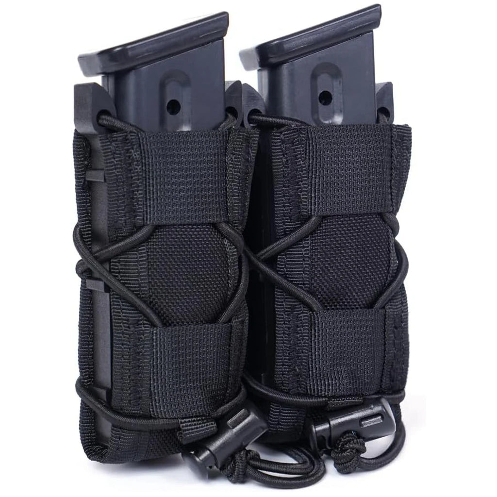 .45 9mm Double Magazine Pouch  for Airsoft AR15 AR10 M4 M16 Tactical Molle Double-Layer Mag Pouches Universal Cartridge Holder