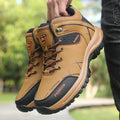 Hot Selling! Fashion Outdoor Boots Men Brown Leather Hiking Shoes Ankle Support Thick Sole Camping Hiking Adventure Design 2025
