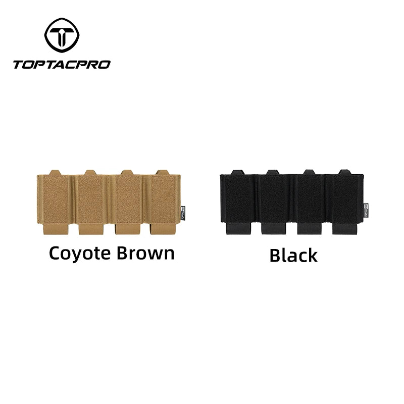 TOPTACPRO Tactical Quad 556 Mag Pouch Elastic Band Lightweight Multi-pocket Tactical Mag Compartment 8541