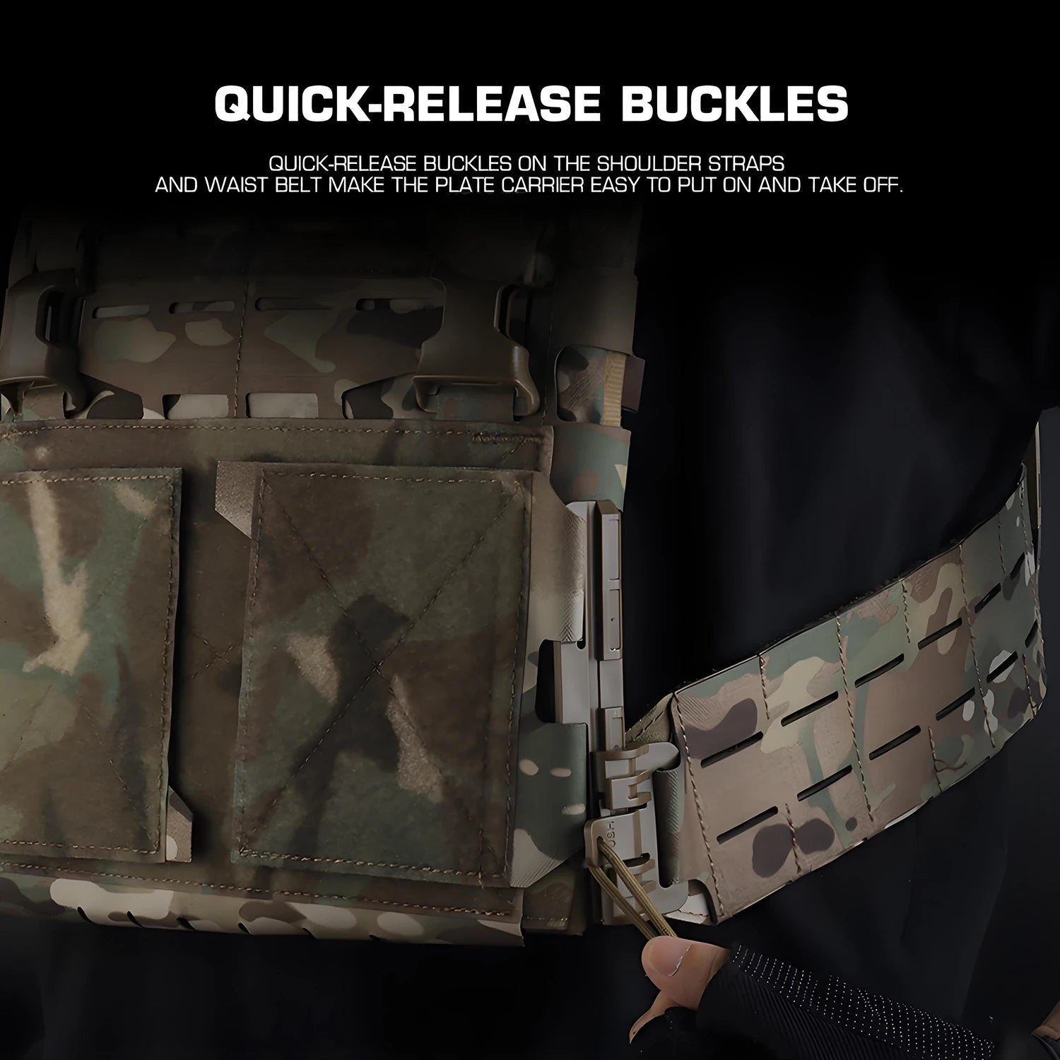 ARC V2 Plate Carrier Ultra-Light ModularTactics Vest Quick-Release Molle Compatibility for MILSIM Airsoft & Training