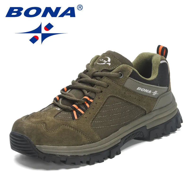 BONA New Designers Wear Resistance and Skid Resistance Hiking Shoes Trekking Sneakers Men Shoes Man Trekking Walking Joggi