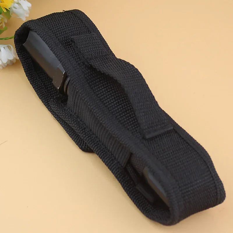 Nylon Waist Belt Hunting Bag Tactical 360 Degrees Rotatable Flashlight Pouch for Outdoor Hunting Camping Hiking