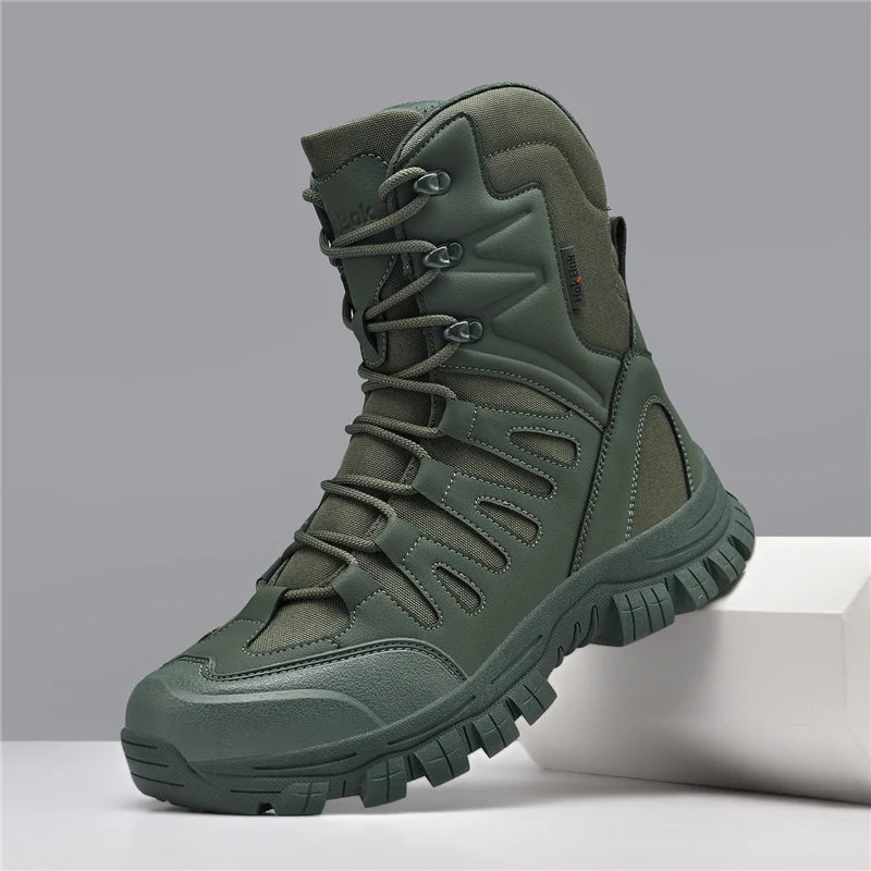 Big Size 39-47 Desert Tactical Mens Boots Waterproof Hiking Shoes Wear-resistant Anti Slip Outdoor Field Training Hunting Boots