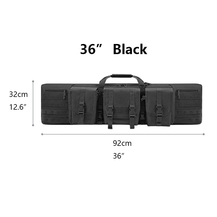 Double Ri-fle Case Zipper Lock Molle System Backpack Soft Padded G-un Range Bag for Hunting Accessories Fishing Rod Case