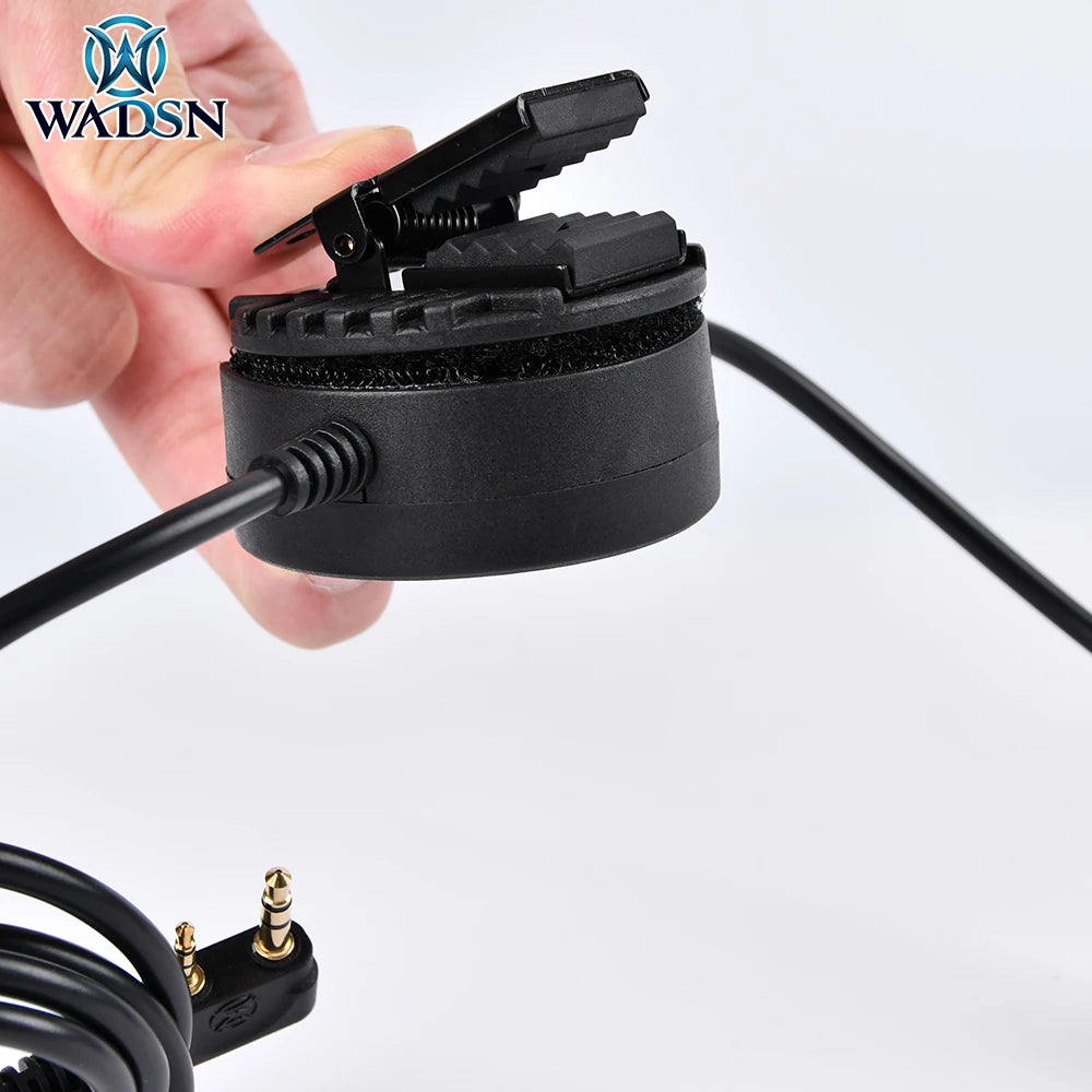 WADSN New Tactical Headset PTT Plug Hole For Kenwod Military Headphone Metal Clip Large Push-to-Talk Button ptt WZ138