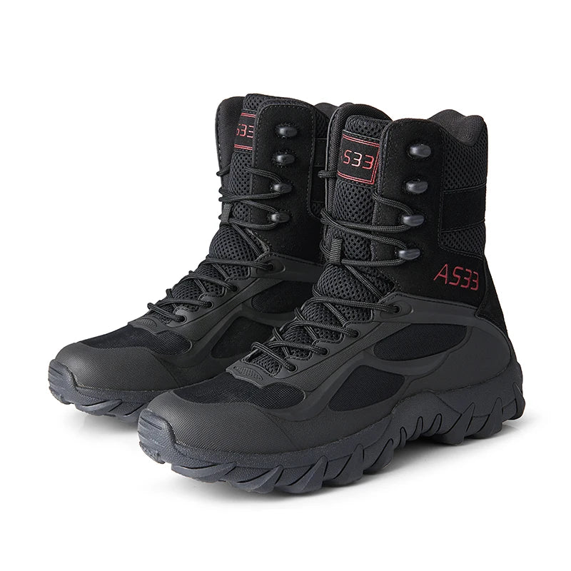Men High-top Hiking Shoes Outdoor Shoes Non-Slip Casual Trekking Boots Hiking Boot Lace Up Hunting Tactical Trekking Sneakers