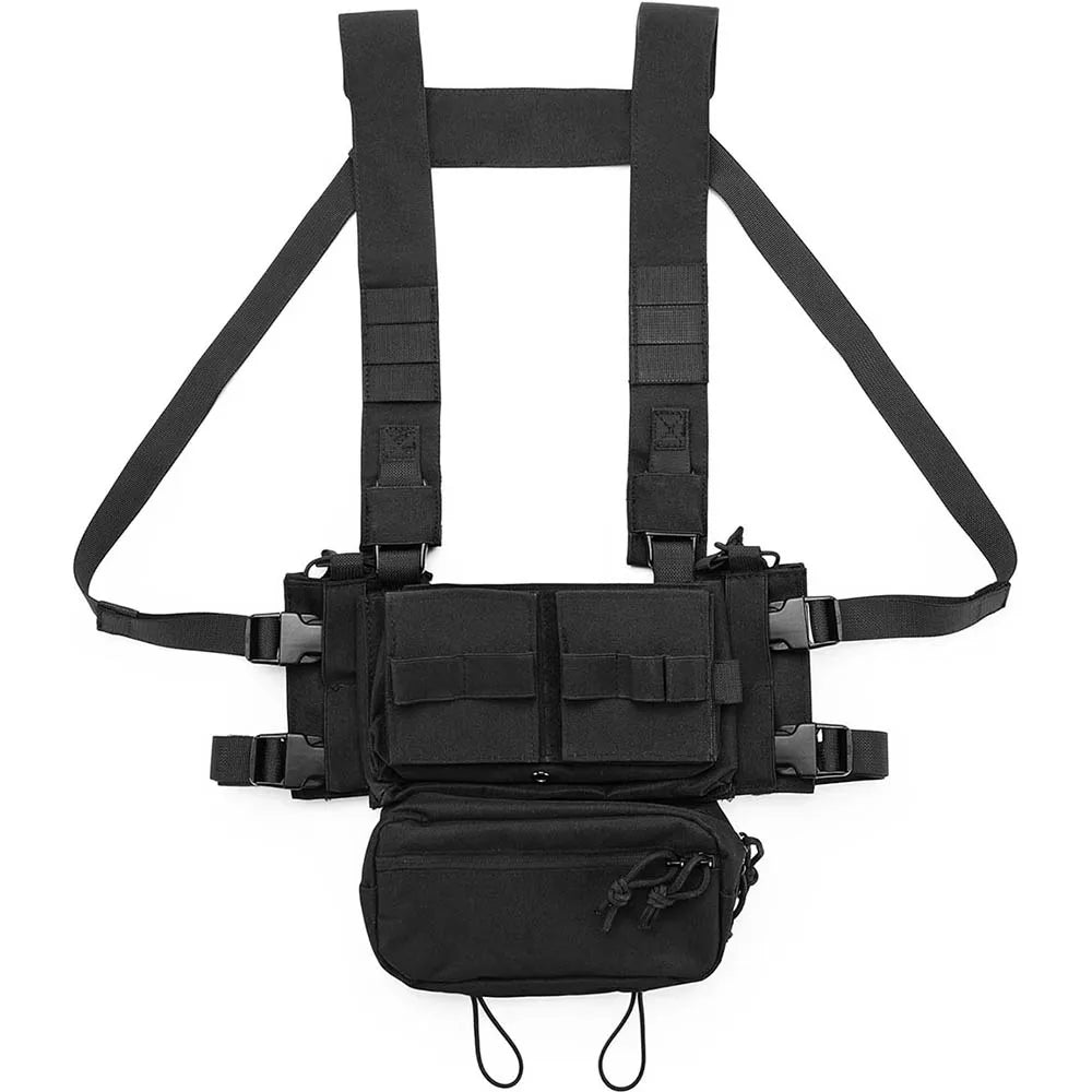 Outdoor Tactical Vest With MultiFunctional MOLLE Multi-Pocket Quick Release Chest Rig For Hiking Camping Training