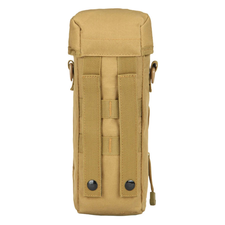 Single shoulder crossbody sports water bottle bag with a detachable cylindrical buckle design and front auxiliary pocket