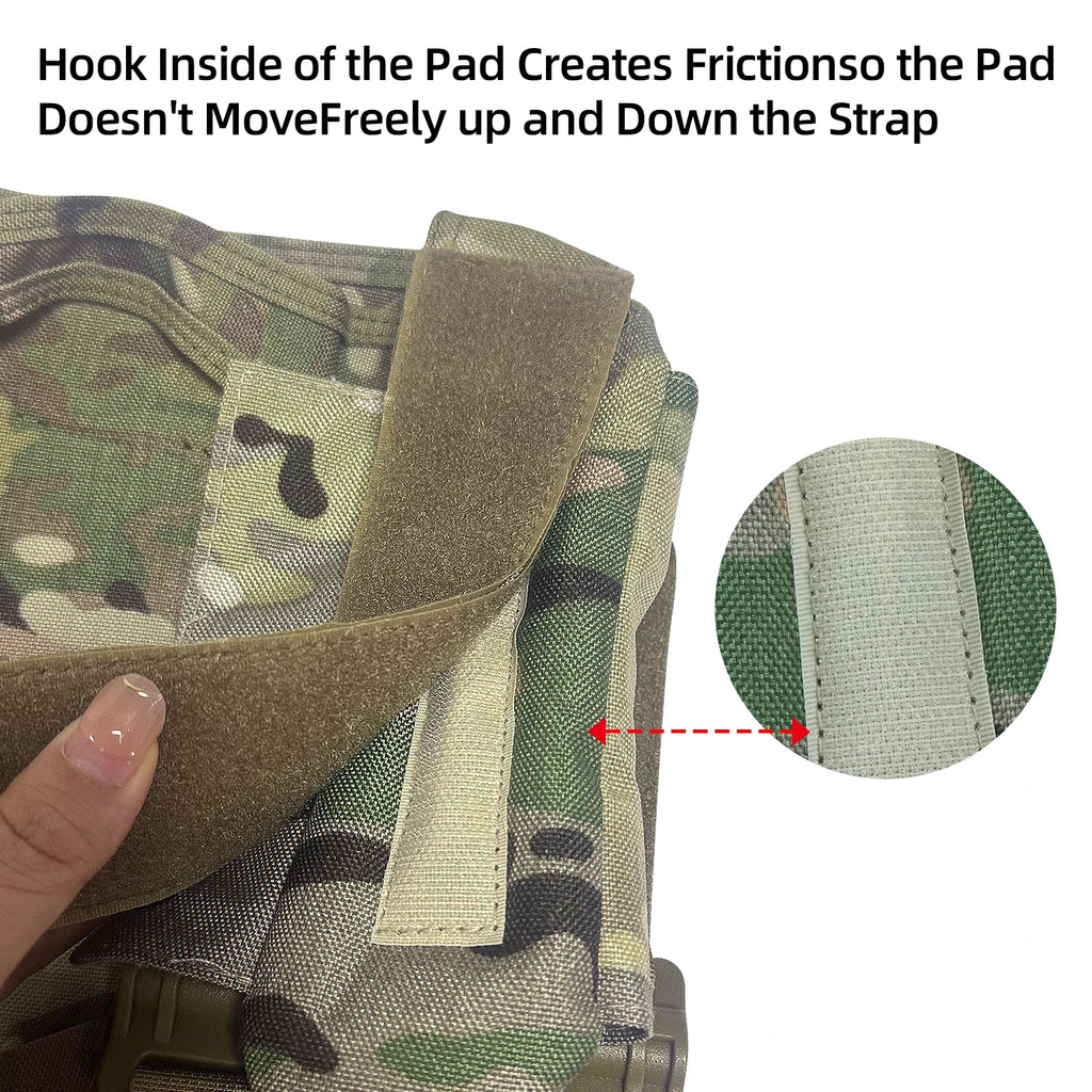 BOOIU Tactical Shoulder Pad Comfort Cushion Mesh Padded Oxford Cloth Tactical Vest Strap For FCPC JPC Hiking Backpack Strap Pad