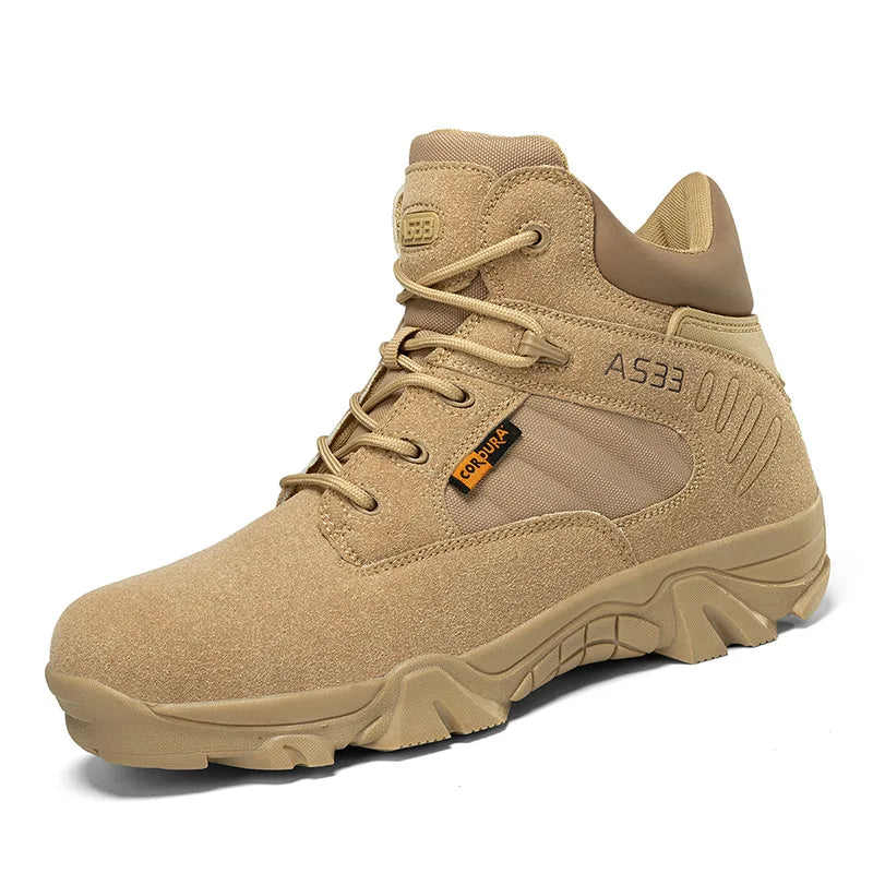 New Men Tactical Boots Army Boots Mens Military Desert Waterproof Work Safety Shoes Climbing Hiking Shoes Ankle Outdoor PUBG