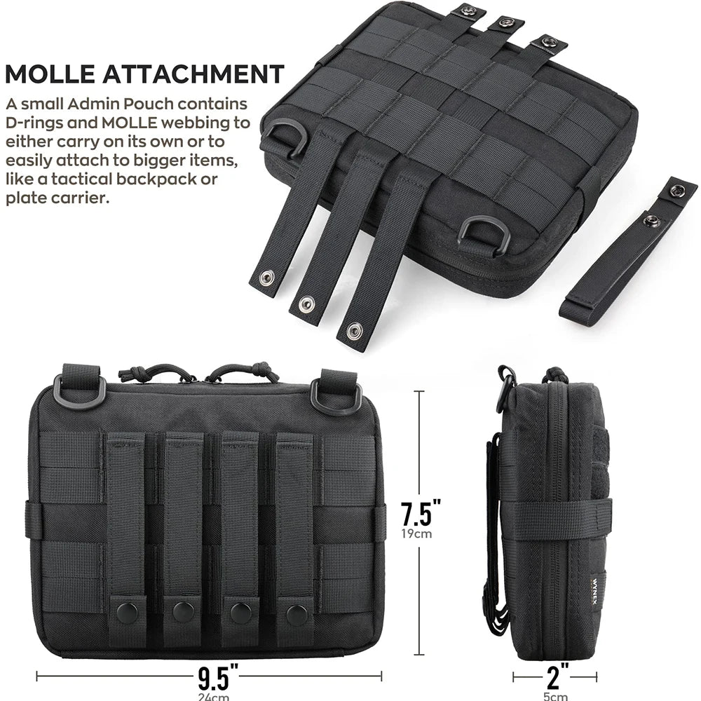 Tactical Molle Pouch Utility Admin Pouch EDC Medical Bag Attachment EDC Pouch Backpack Small Gear Gadget Organizer for Hunting