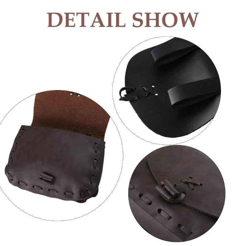 Medieval Renaissance Style Waist Bag Retro PU Leather Viking Pouch Coin Purse Dice Bag For Men Women Larp Cosplay Props