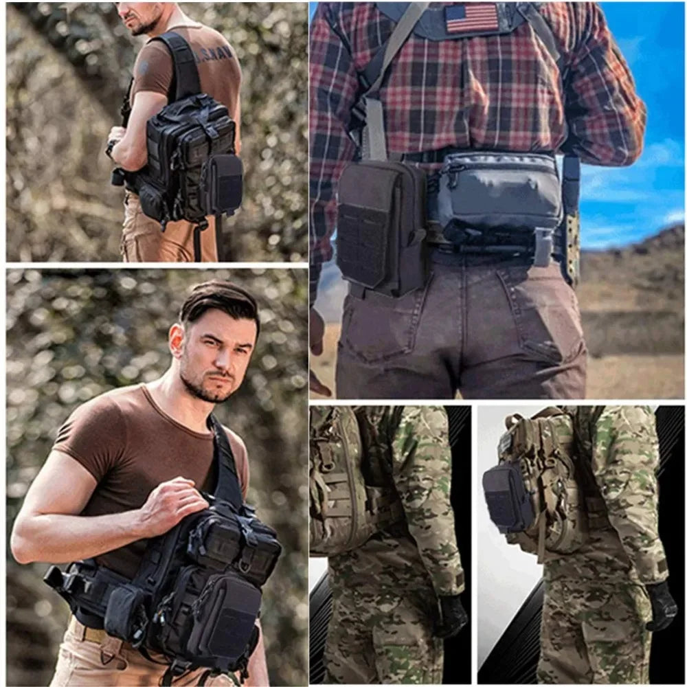 1Pcs 10×5×17cm Waist Bag EDC Tool Bag Vest Pouch Mobile Phone Bag Waterproof Tactical Military Sport Hunting Hiking Belt Tools