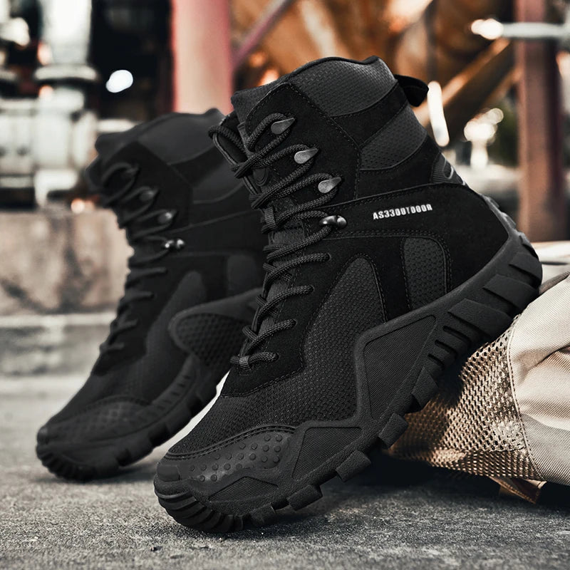 Men Tactical Boots Casual Plus Military Waterproof Lace Up Climbing Shoes Brand Size Safety Army Boot Ankle Outdoor Hiking Shoes