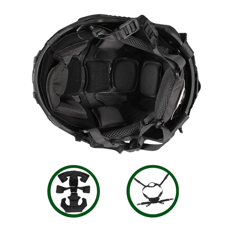 FAST Helmet ABS Lightweight with Adjustable Suspension & Dial for Cycling Airsoft Tactical Training