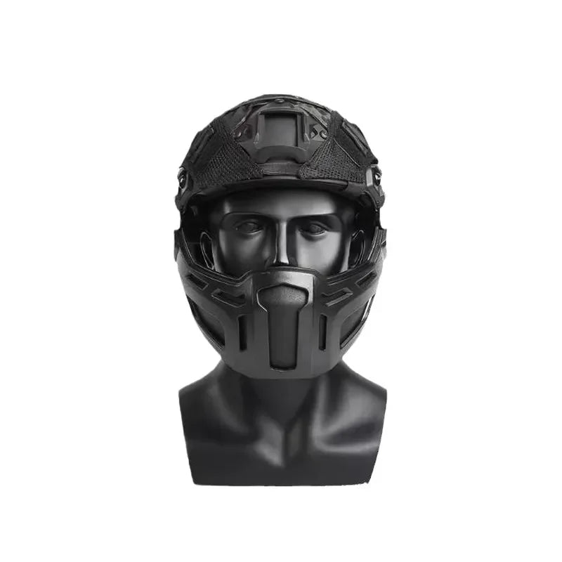 Tactical Helmet Accessory Half Face Mask with Rail Mount for Outdoor Sports Compatible with FAST Tactical Helmet Outdoor