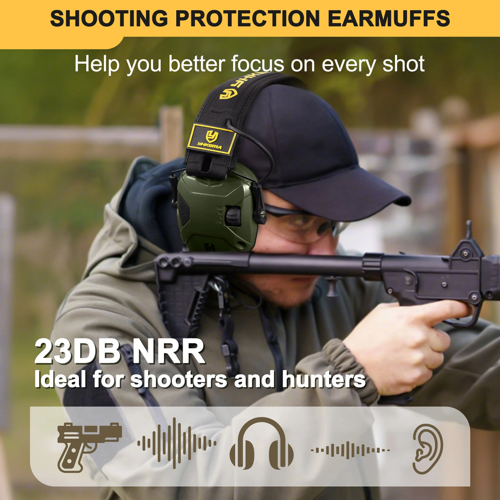 Outdoor Tactical Electronic Shooting Headphone Gun Range Anti-noise Headset Impact Sound Amplification Hearing protector