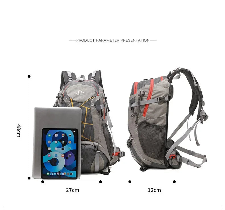 2026 New Outdoor Mountaineering Bag for Long Distance Hiking, Anti Water Dew, Load Reduction, Spinal Protection Camp Backpack