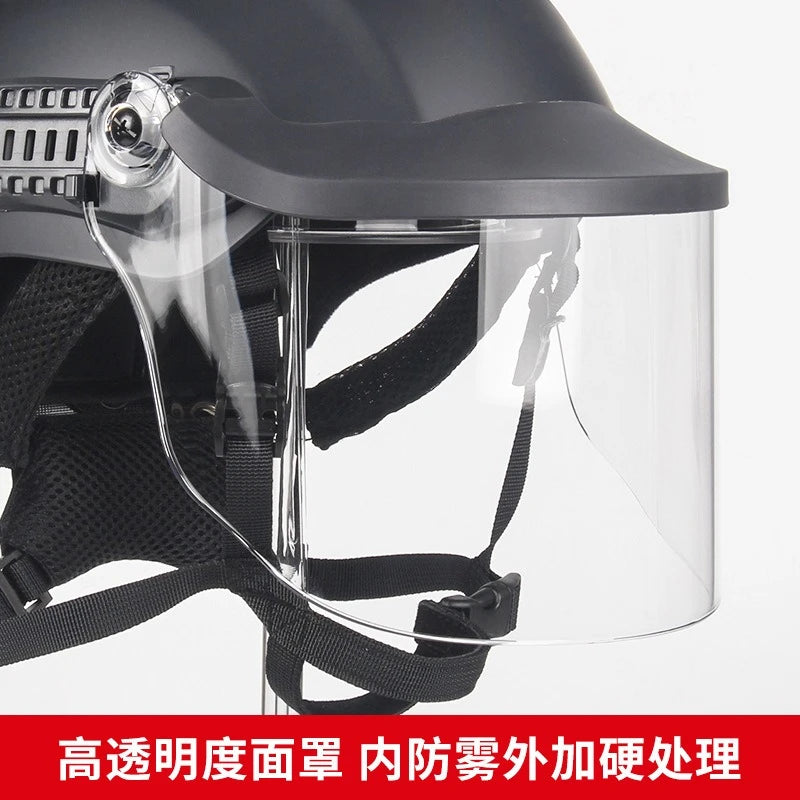 Type A Anti-riot Helmet Tactical Helmet Face Shield Helmet Anti-cut Flame Retardant Leather Neck Guard Neck Safety Protection