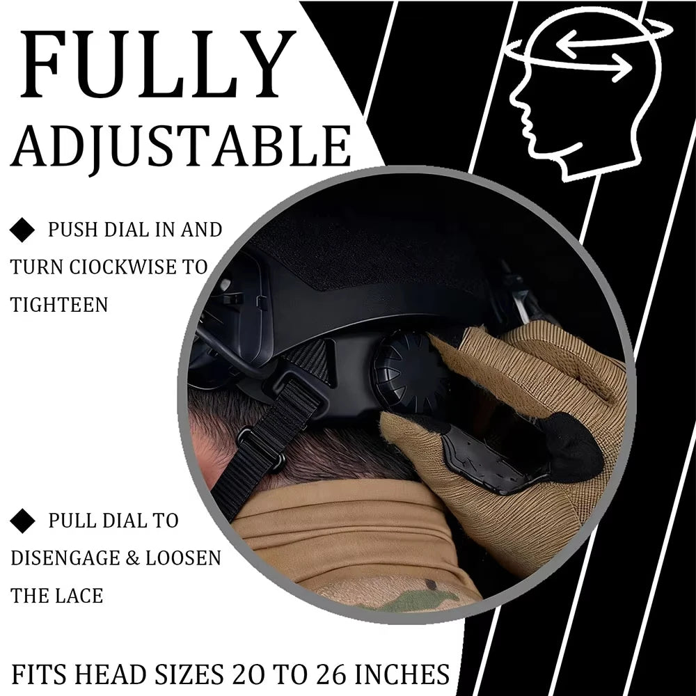 10 in 1 Tactical FAST Helmet Set with Shock Absorbing Pads NVG Model Headset Signal Light for Airsoft Paintball CS Cos Roleplay