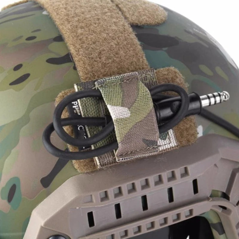 1/2PCS Tactical Helmet Headset Wire Strap Elastic Cable Organizer Hook Loop Fixed Harness for Outdoor Hunting